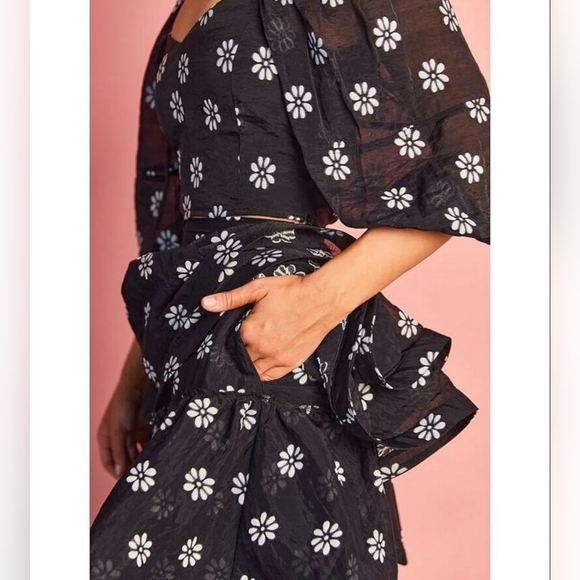 Buru Teagan Tiered Floral Coordinating Midi Skirt - Picture 3 of 11